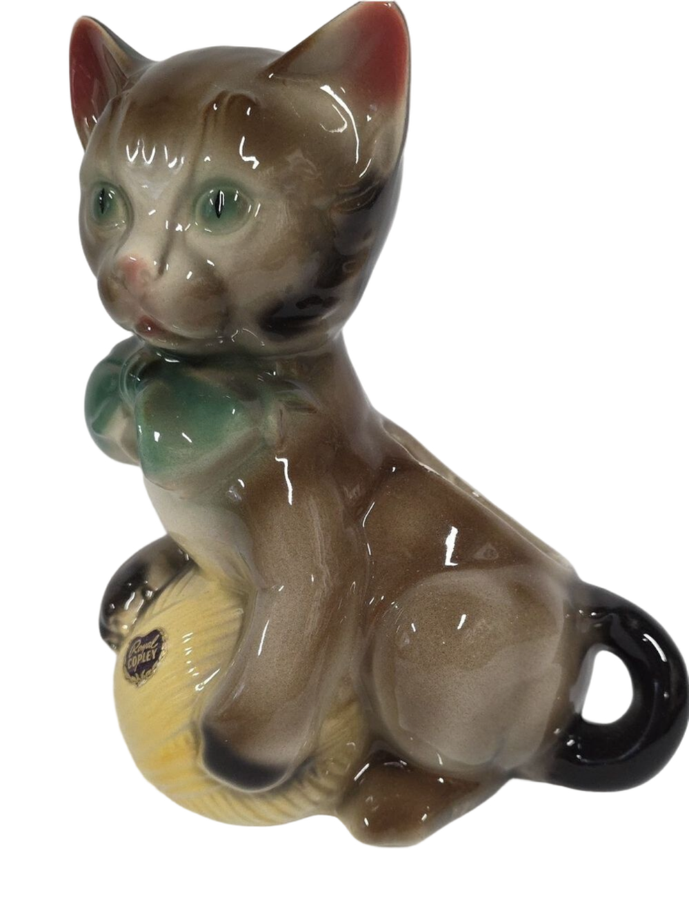 Vintage Royal Copley Cat Kitten Ceramic Planter - Glossy Finish